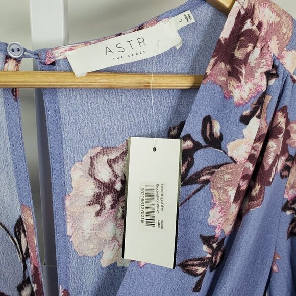 ASTR the LABEL Floral Boho Lightweight ROMPER in Light Purple NWT size L (A-3) - Picture 6 of 11
